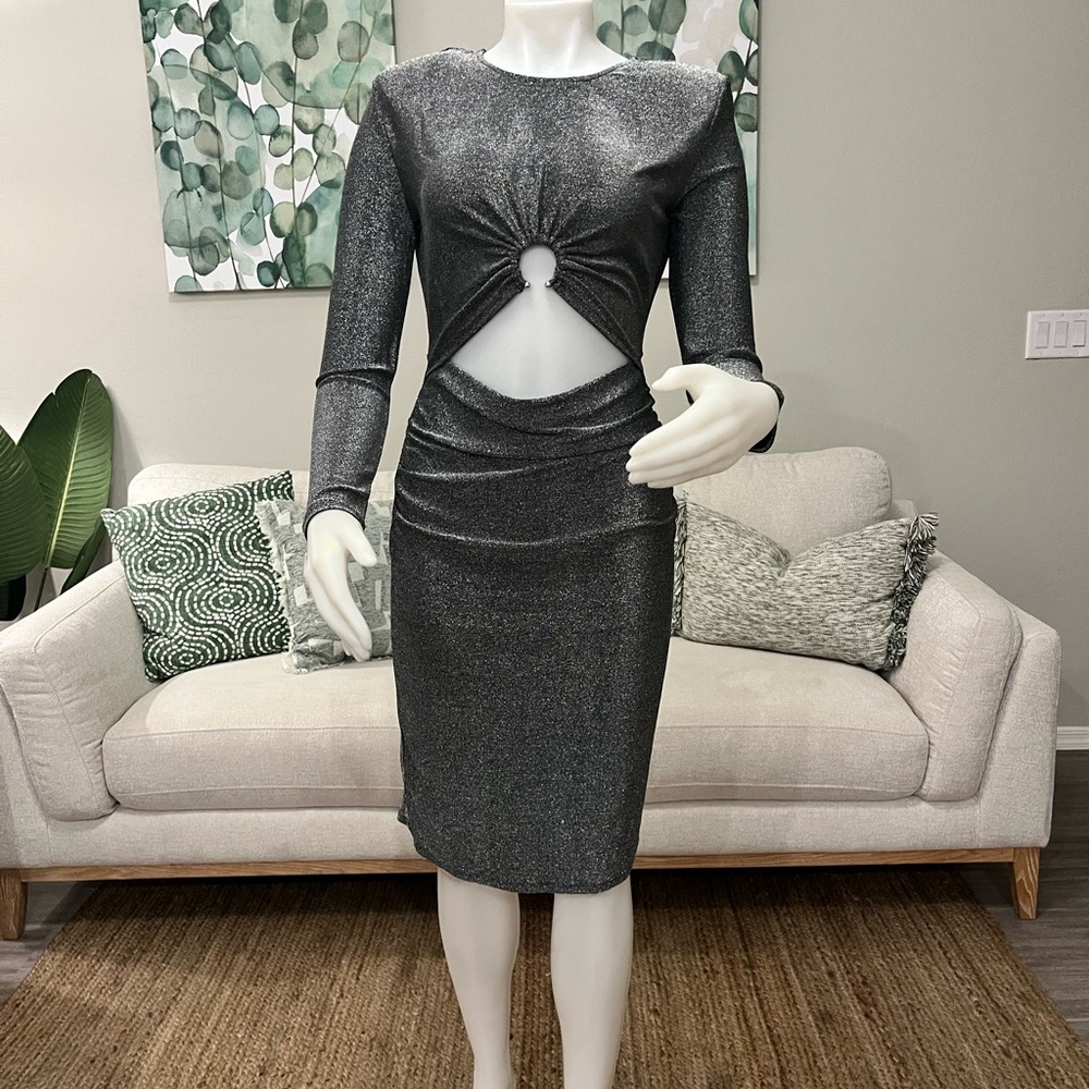 Steve Madden Silver Embellished Bodycon Dress
